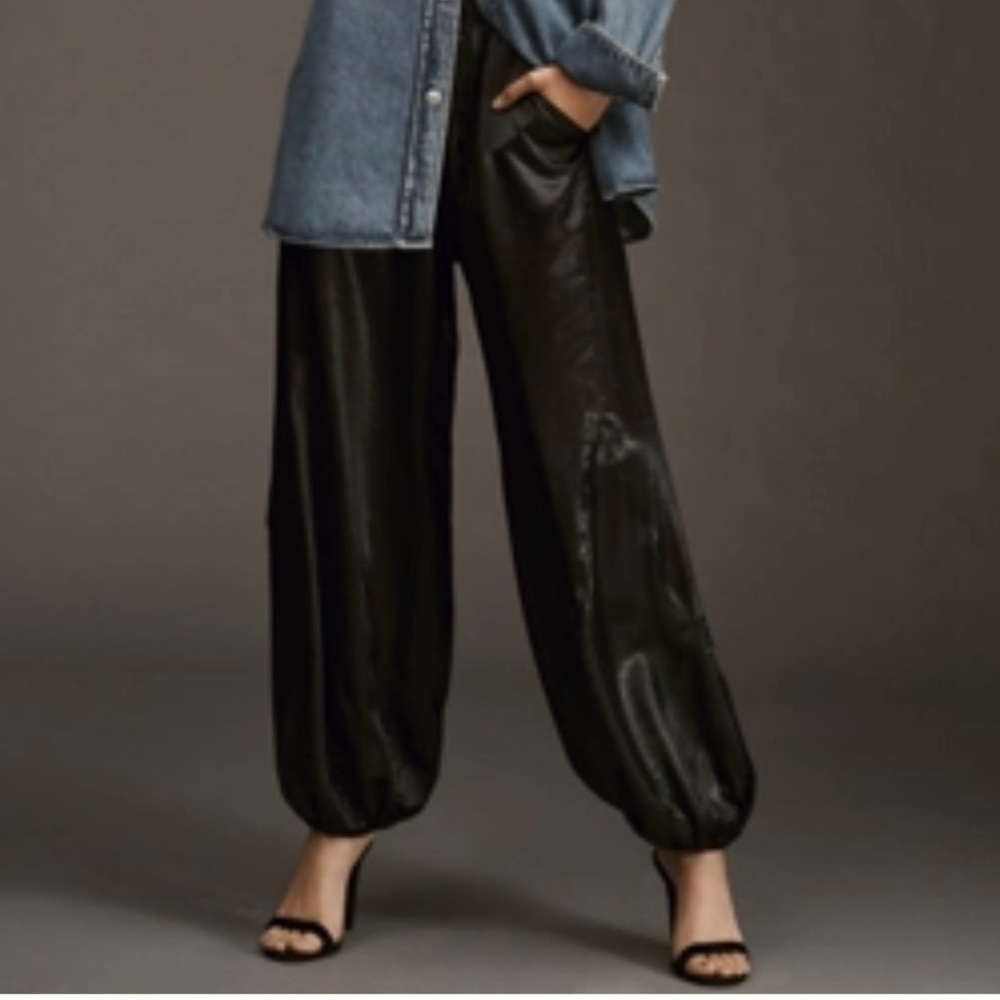Pilcro Black Satin Joggers